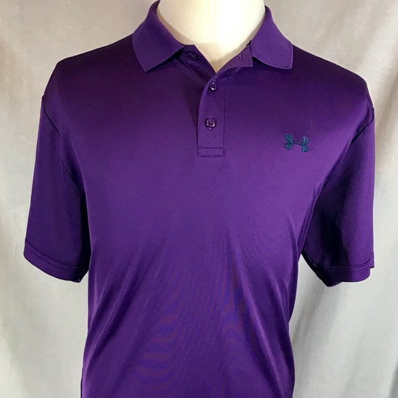 purple under armour golf shirt
